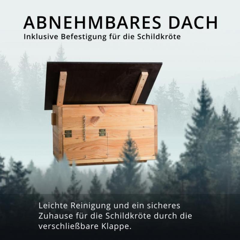 Woid Herz Premium Schildkrötenhaus (SH2) lasiert aus 20mm starken Vollholz